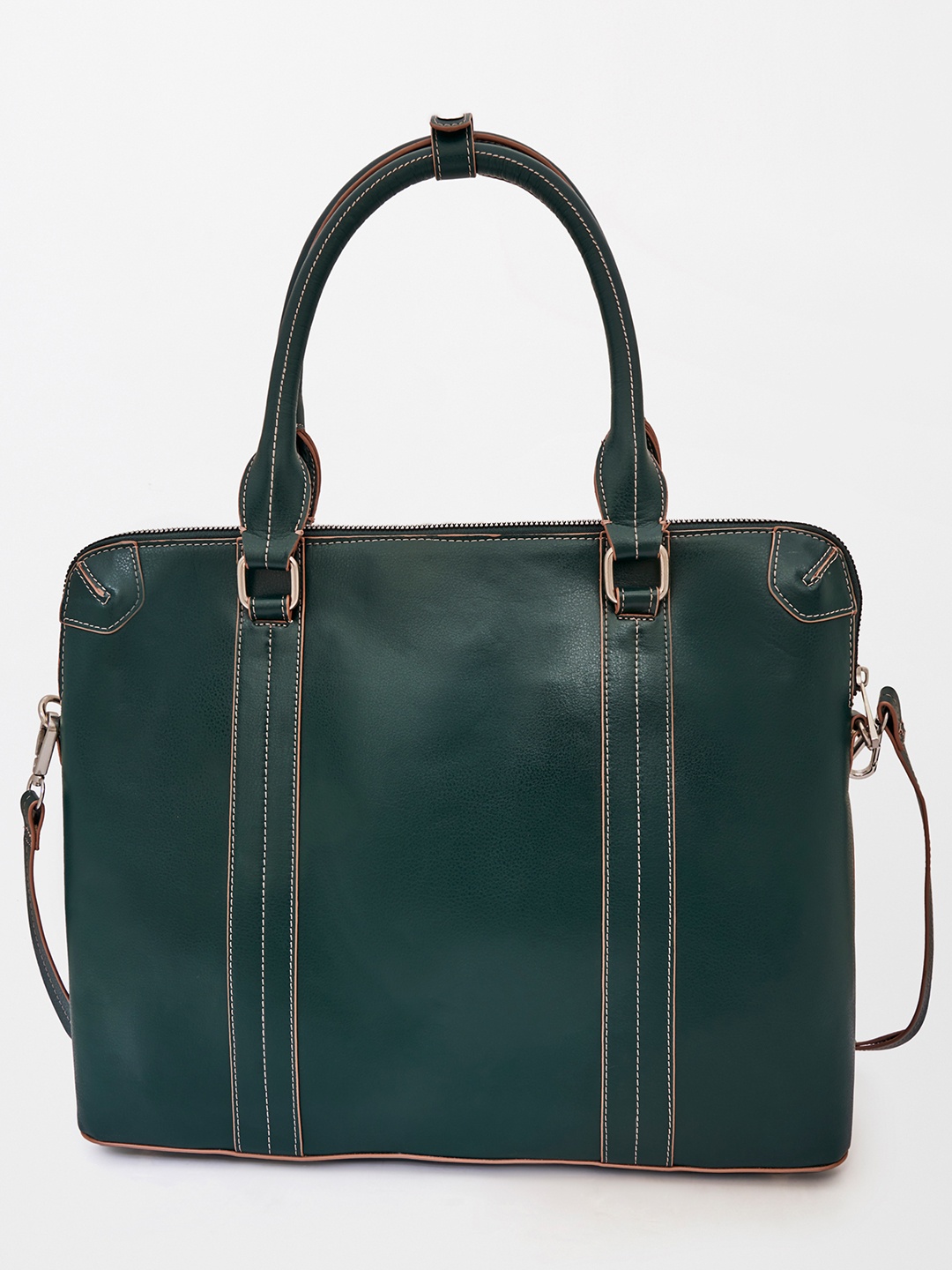 

AND Women Green PU Structured Handheld Bag