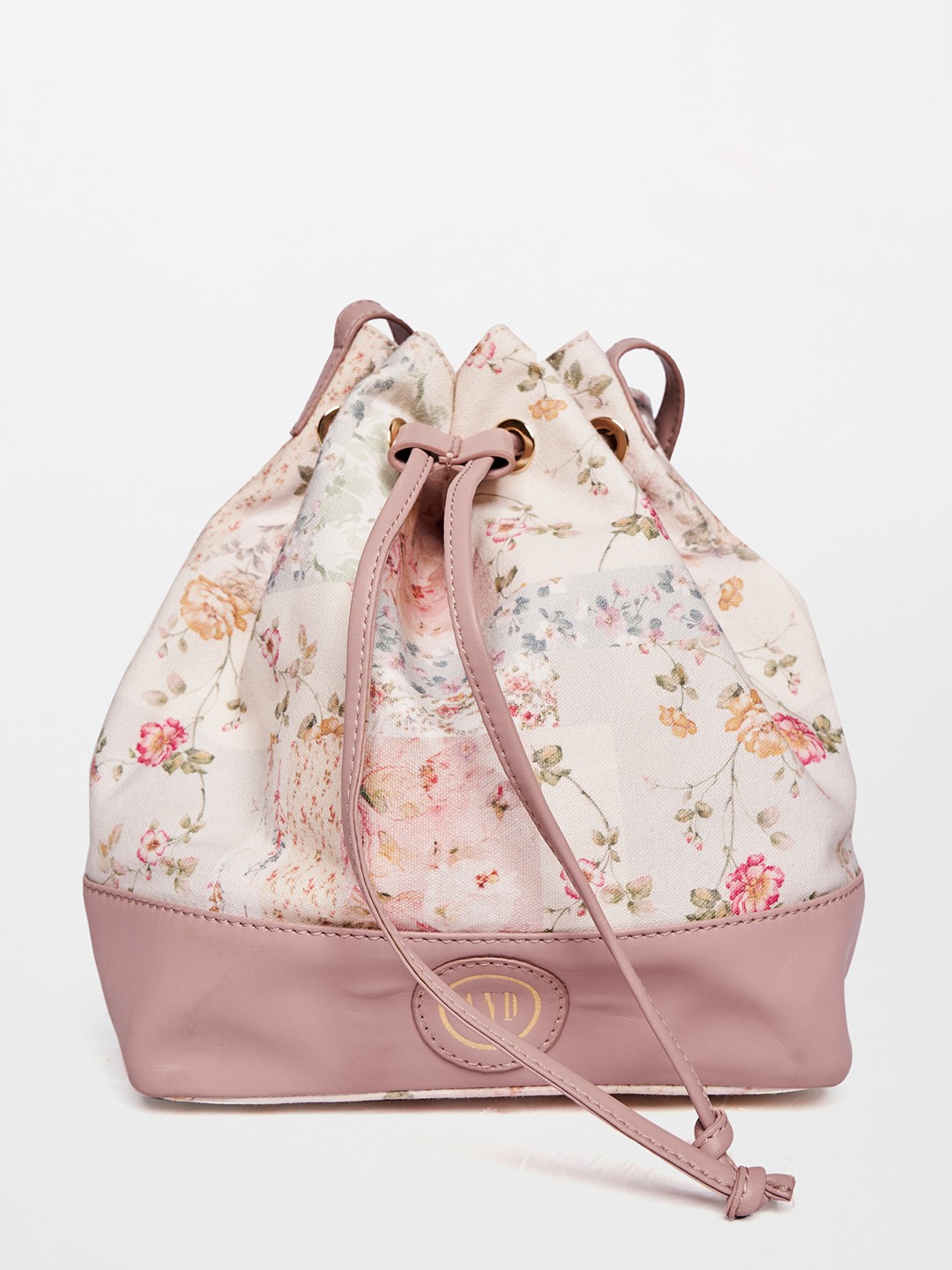 

AND Women Beige Floral Printed Bucket Hobo Bag