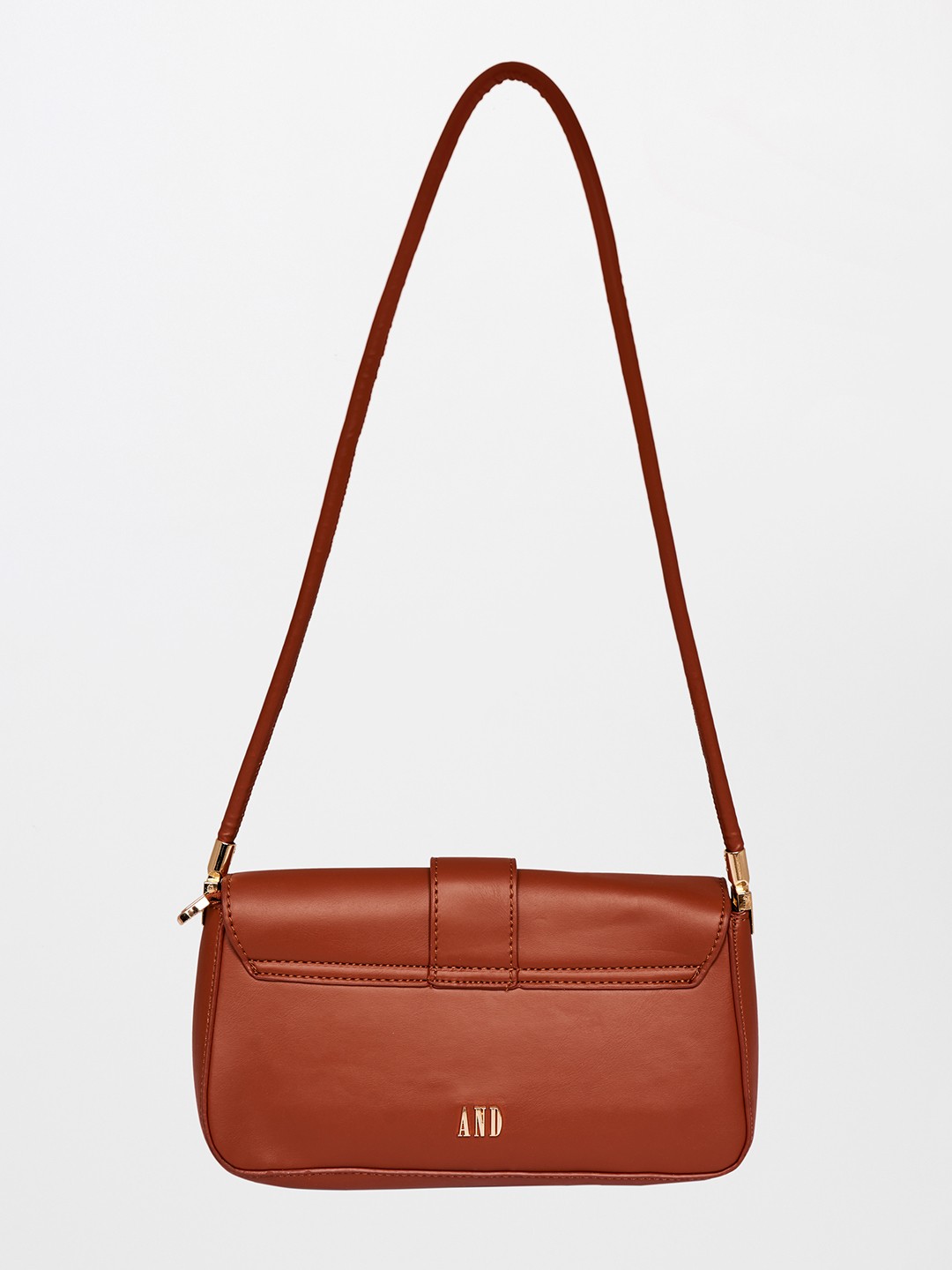 

AND Tan PU Structured Sling Bag
