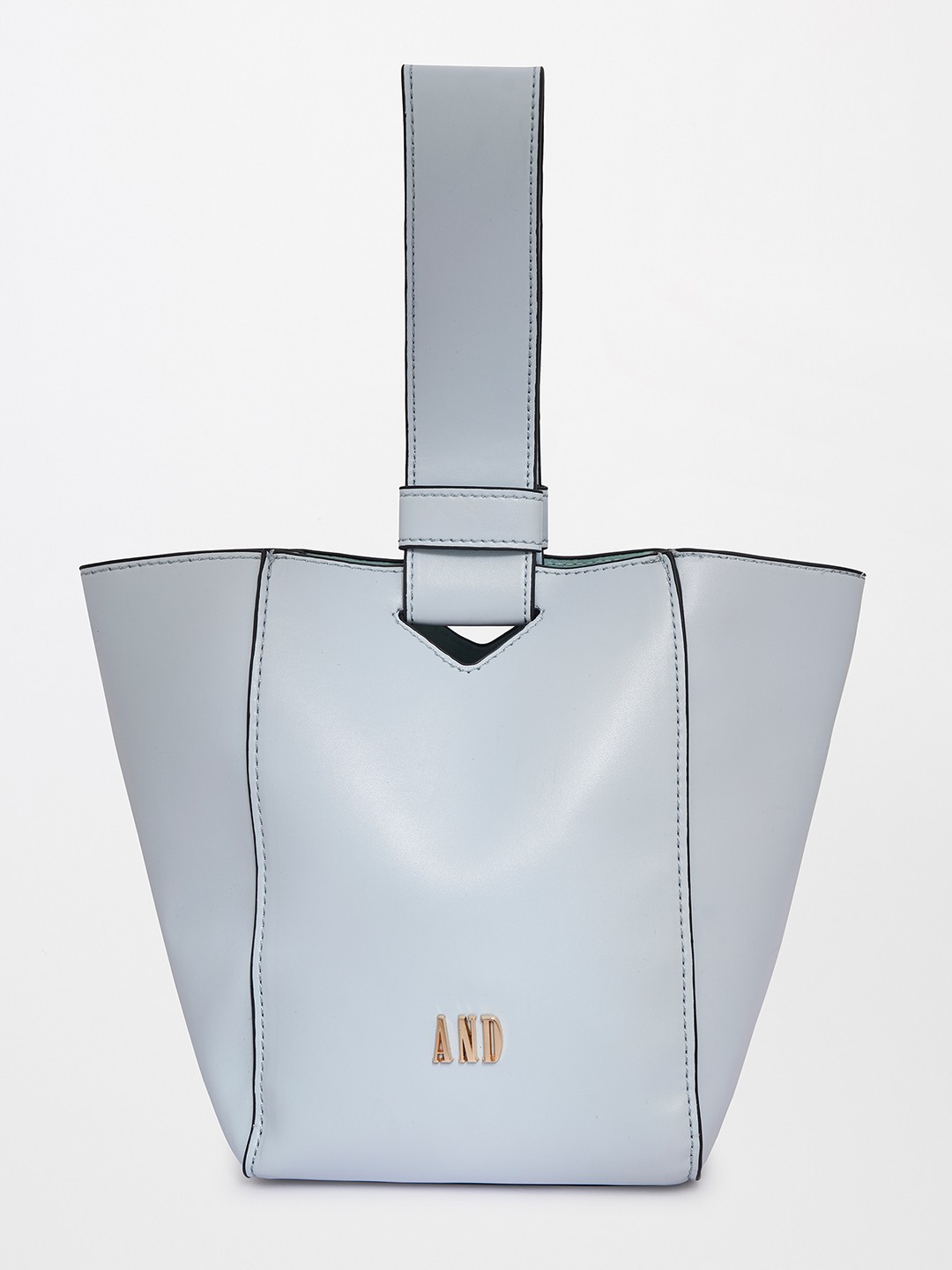 

AND Women Blue PU Structured Hobo Bag