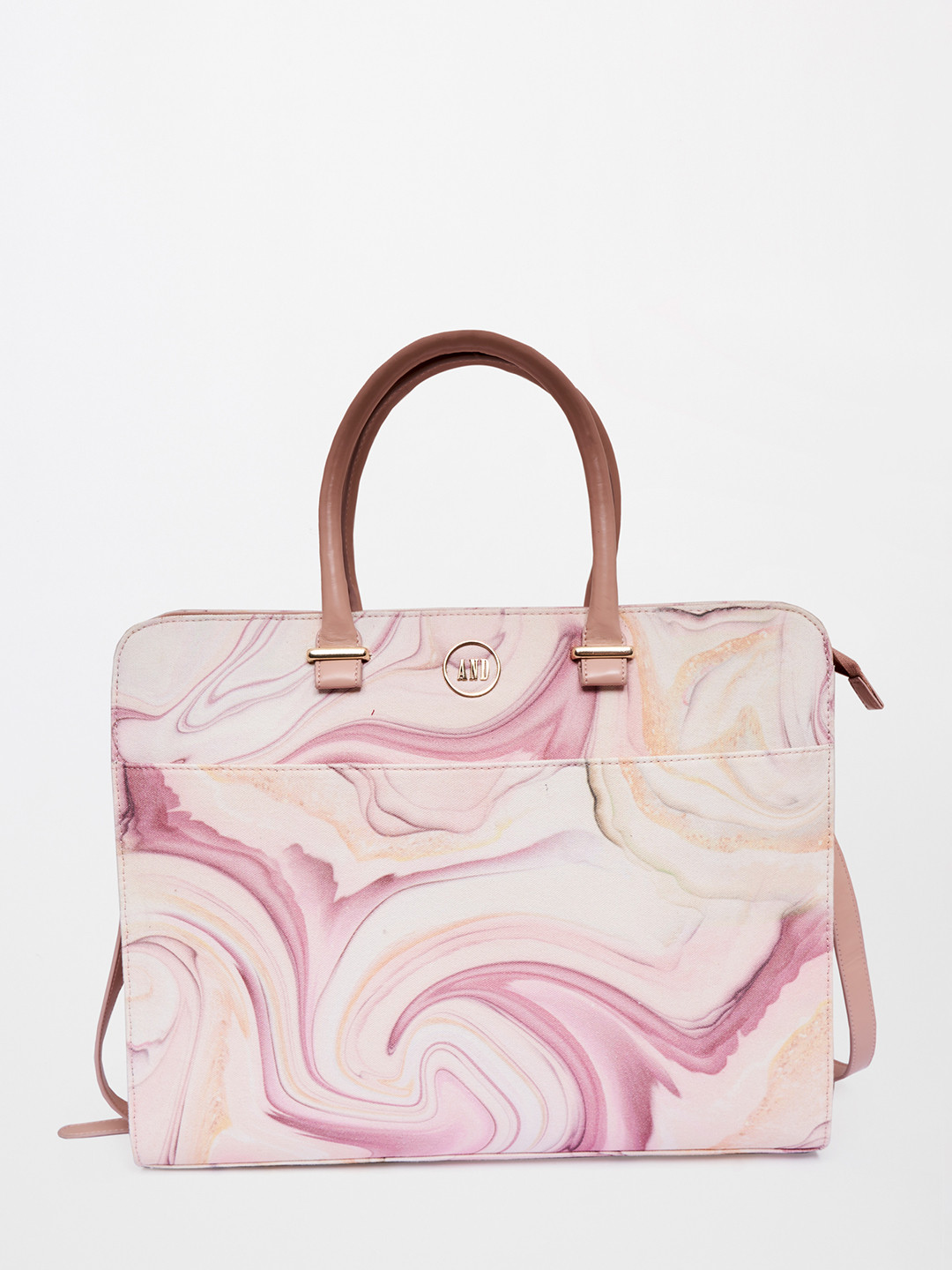 

AND Women Pink Printed Structured Handheld Bag