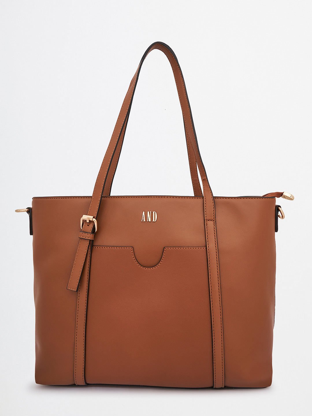 

AND Women Tan Oversized Structured Tote Bag