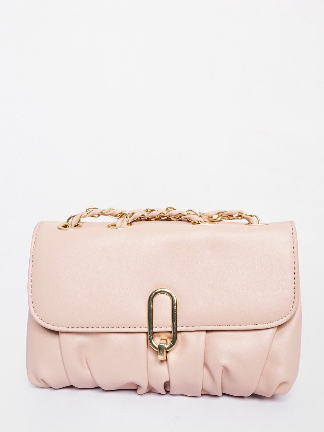 

AND Women Beige Structured Sling Bag, Peach