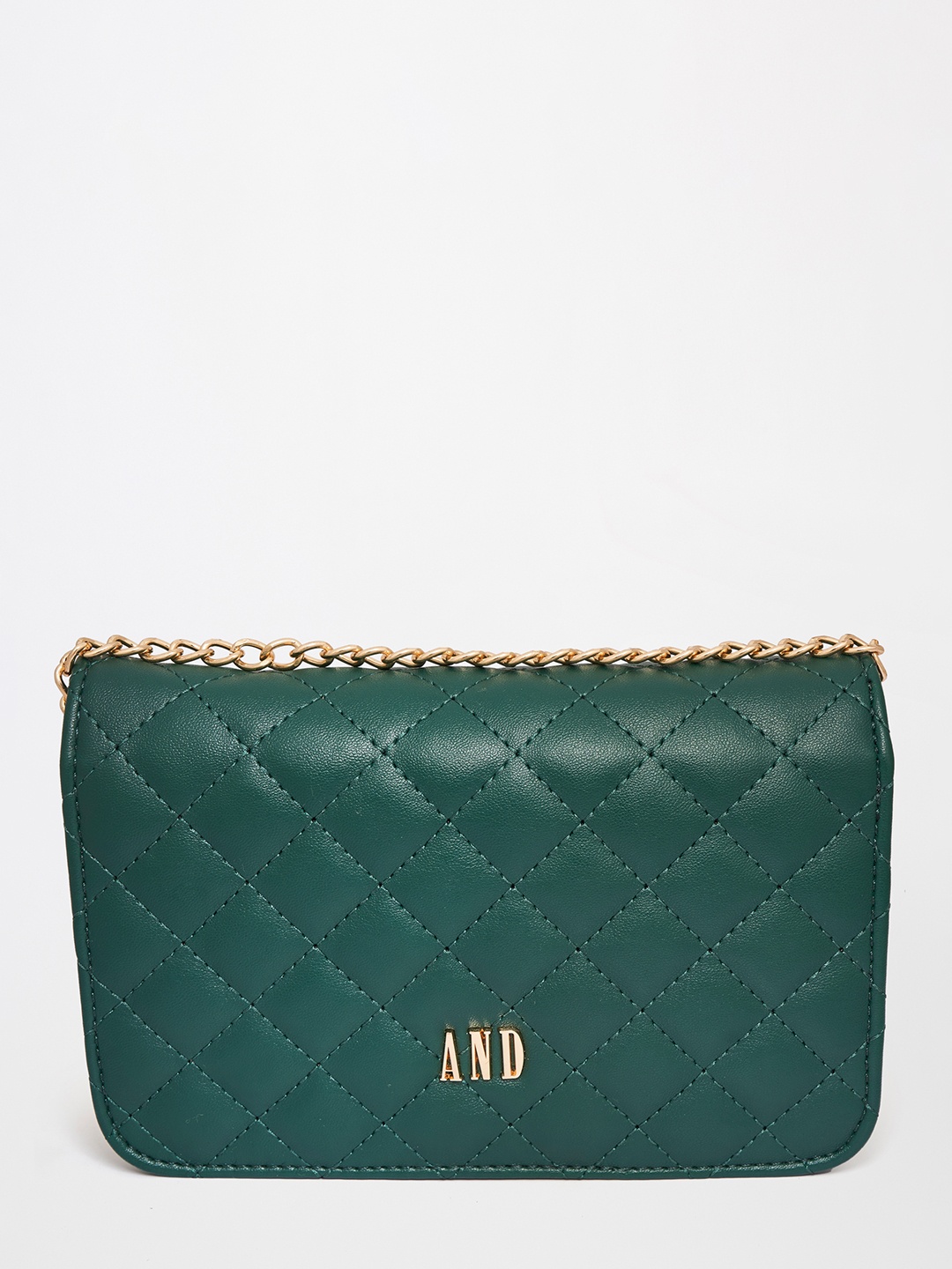 

AND Green PU Structured Sling Bag with Quilted