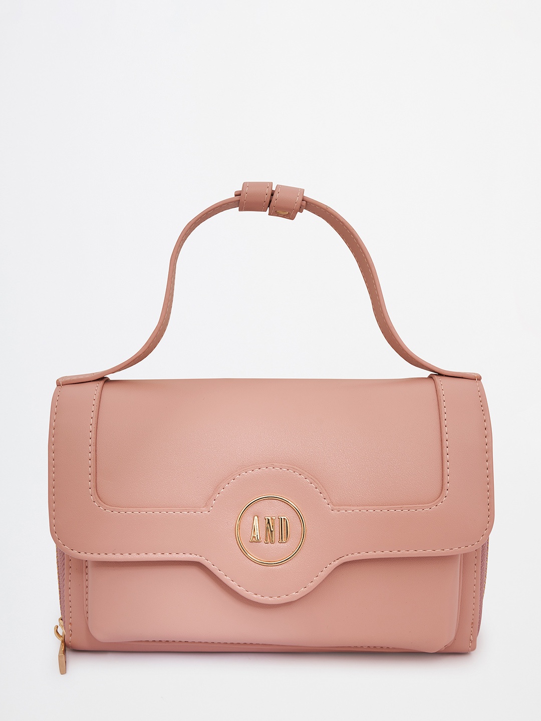 

AND Nude-Coloured PU Structured Handheld Bag