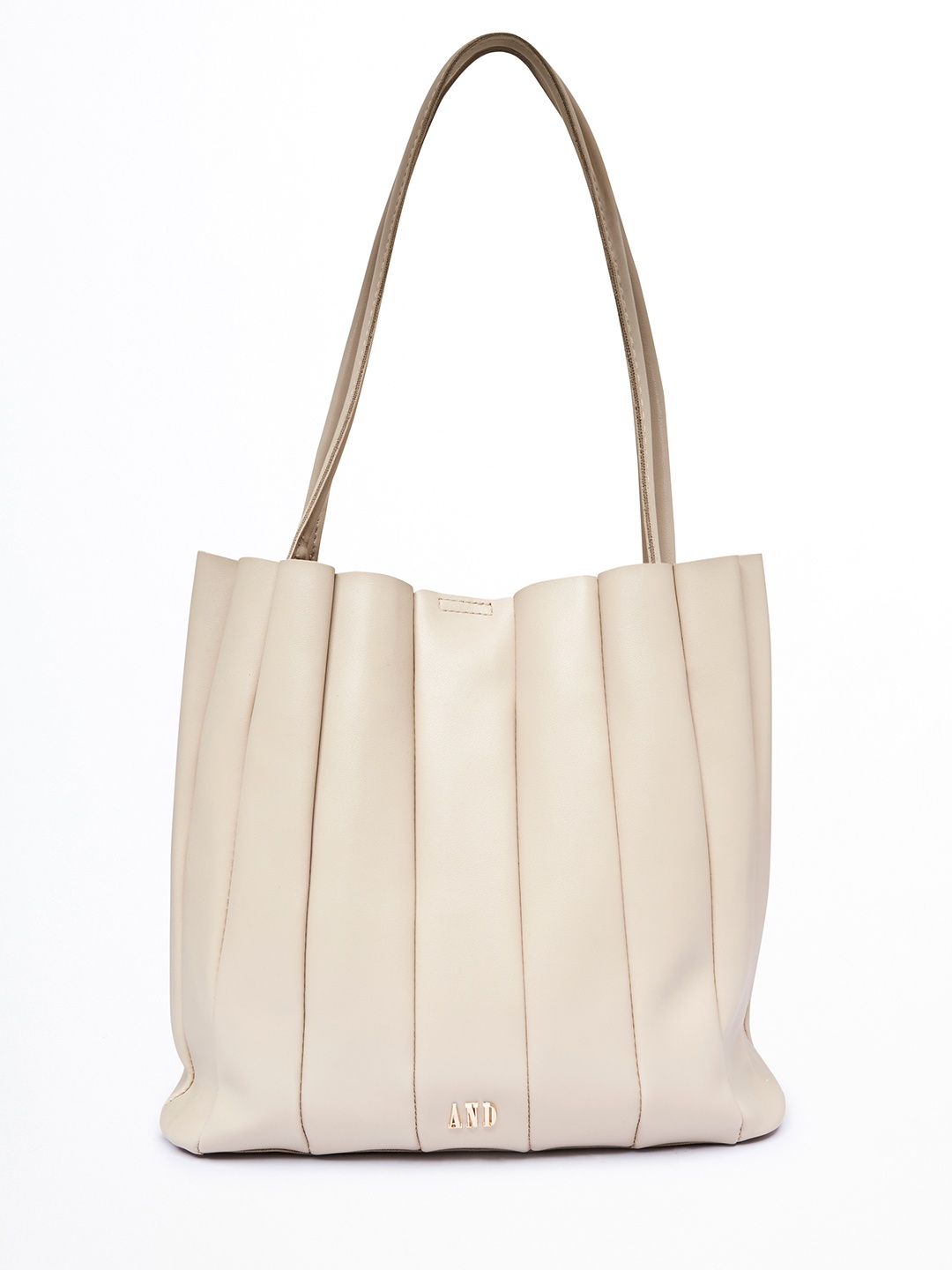 

AND Beige PU Shopper Shoulder Bag