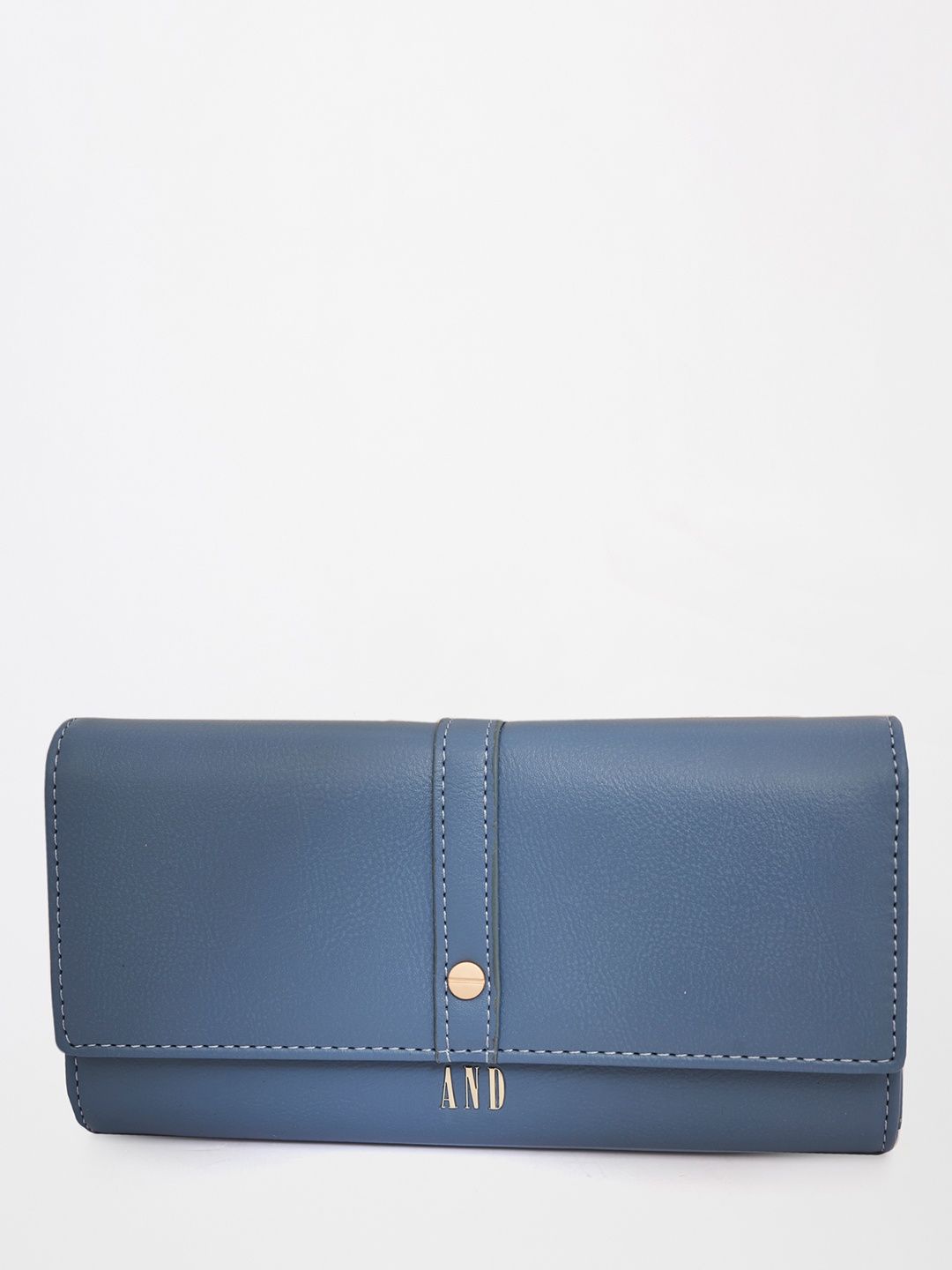 

AND Women Blue PU Three Fold Wallet