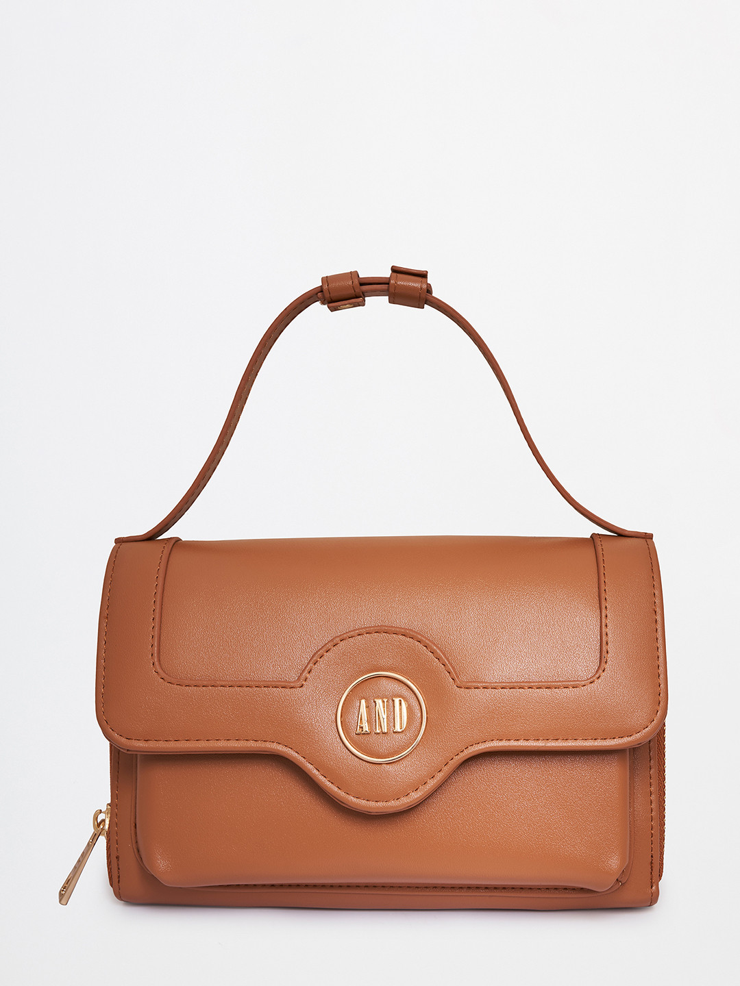 

AND Tan PU Handheld Bag