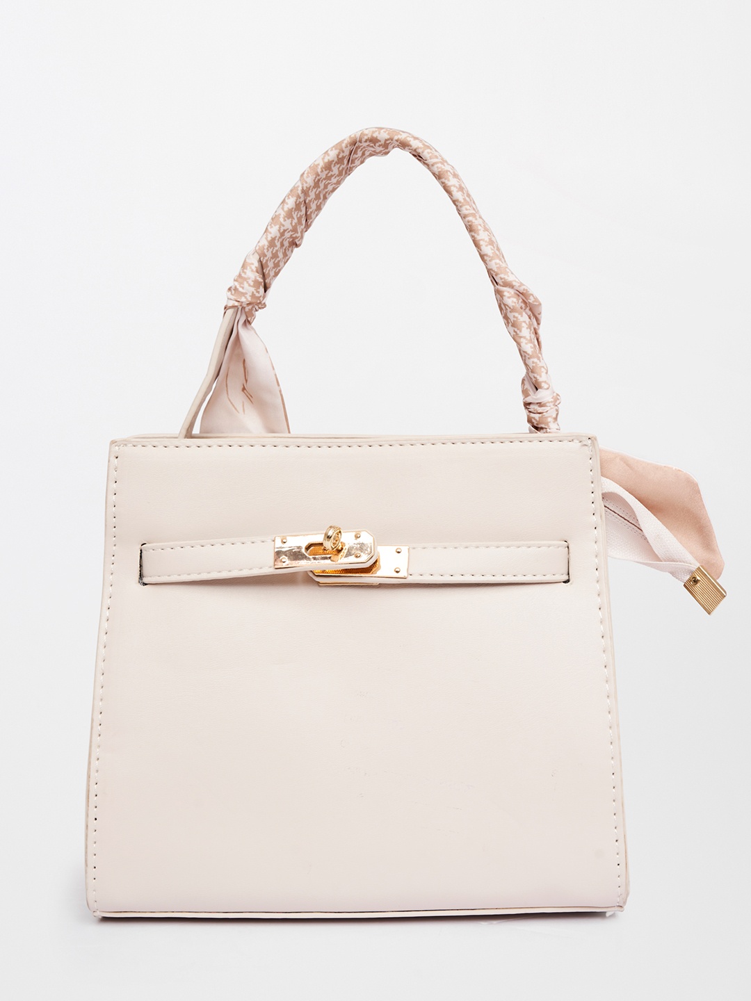 

AND Beige PU Structured Handheld Bag