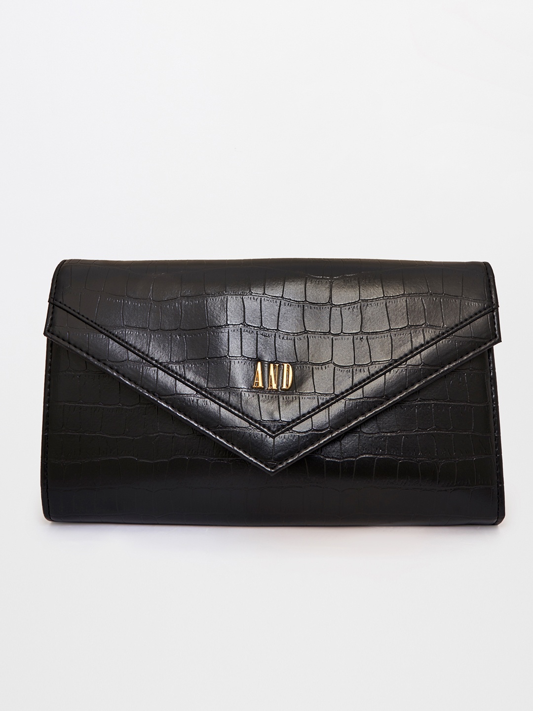 

AND Animal Textured PU Sling Bag Handbags, Black