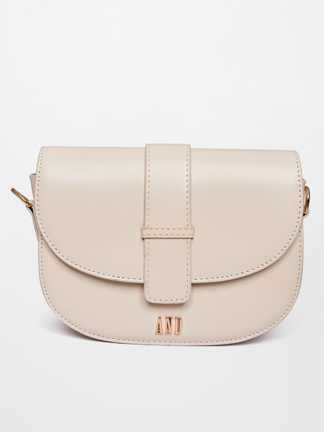 

AND Beige PU Structured Sling Bag