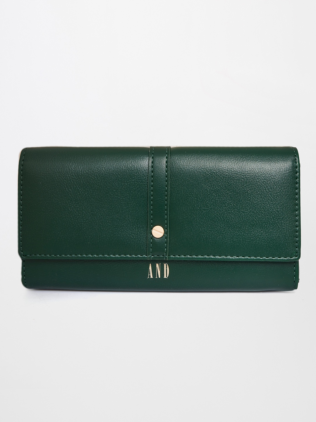 

AND Women Green PU Three Fold Wallet