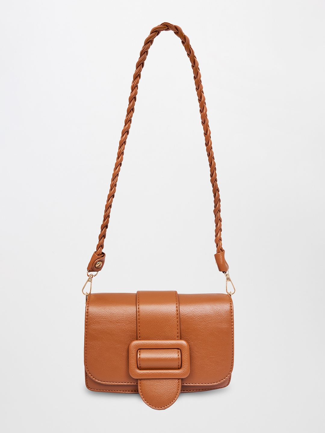 

AND Tan PU Structured Sling Bag