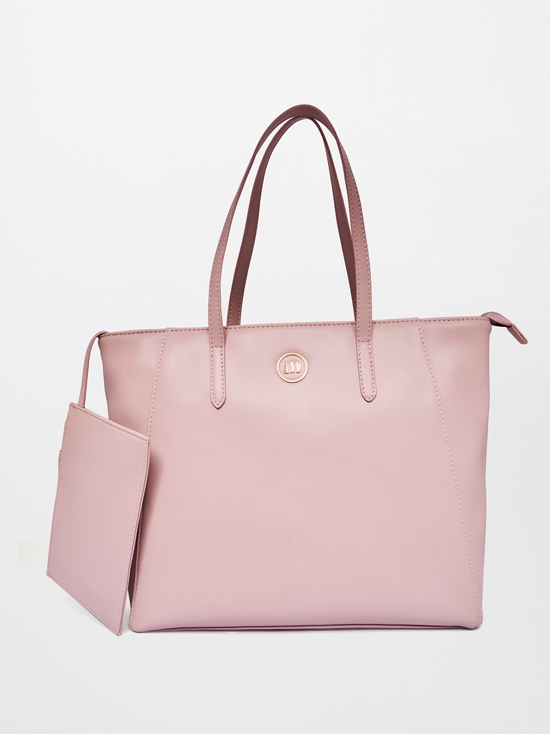 

AND Pink Structured Shoulder Bag With Pouch