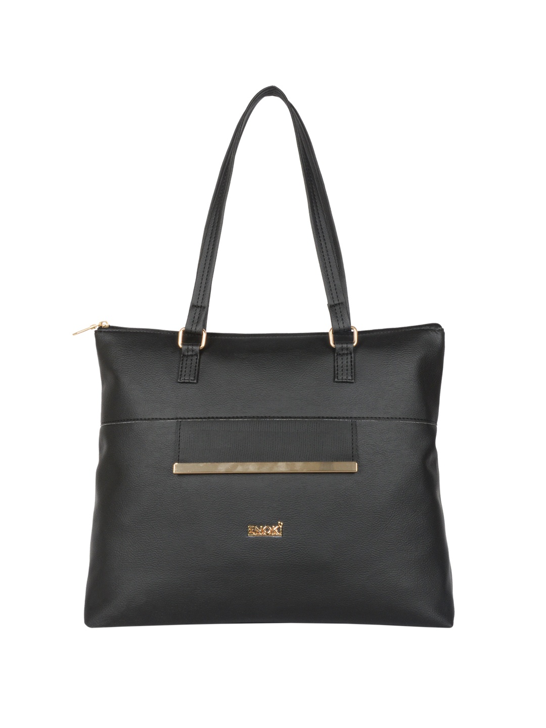 

ENOKI Women Black Shopper Tote Bag with Tasselled