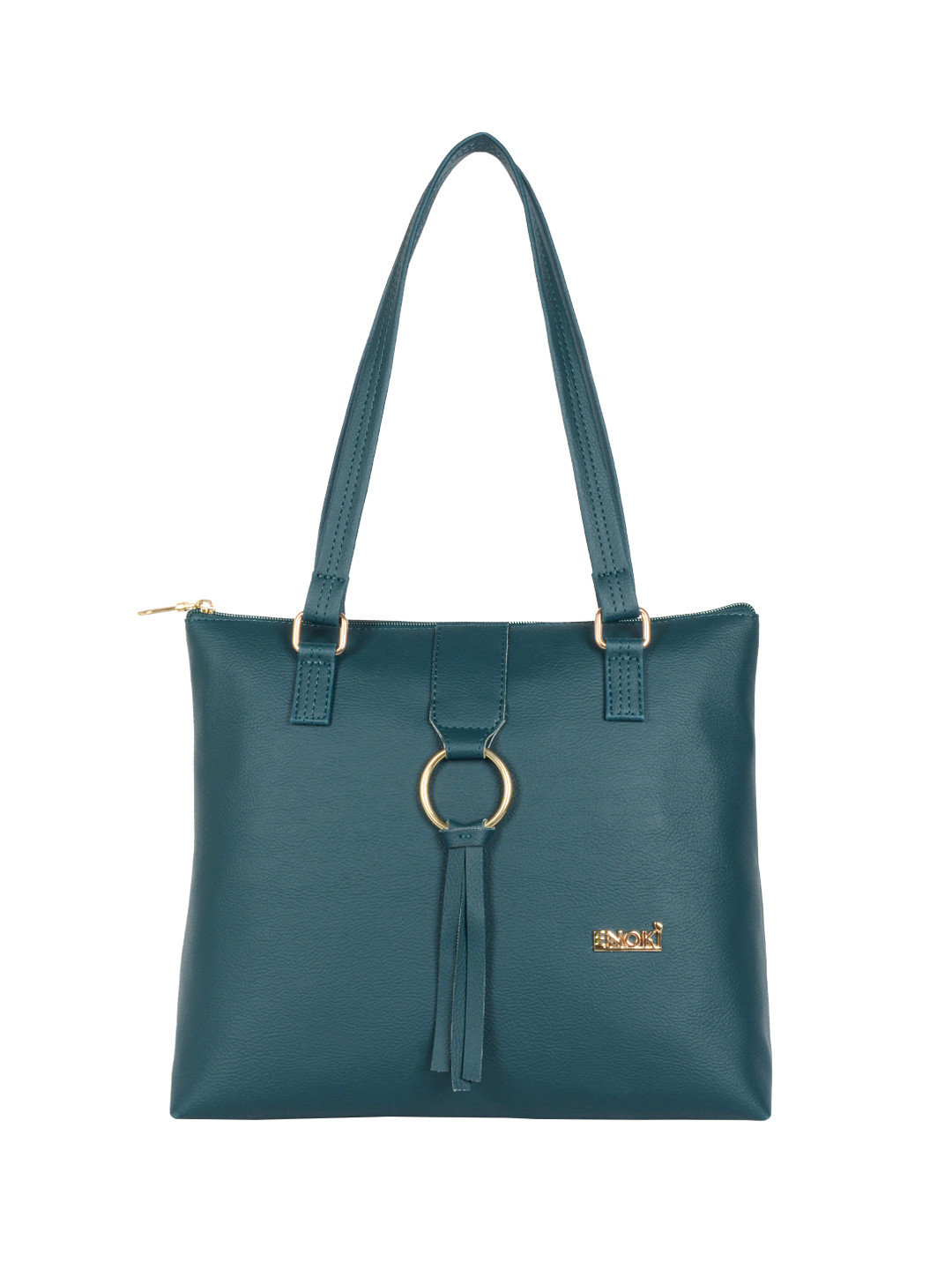 

ENOKI Green Structured Satchel with Tasselled