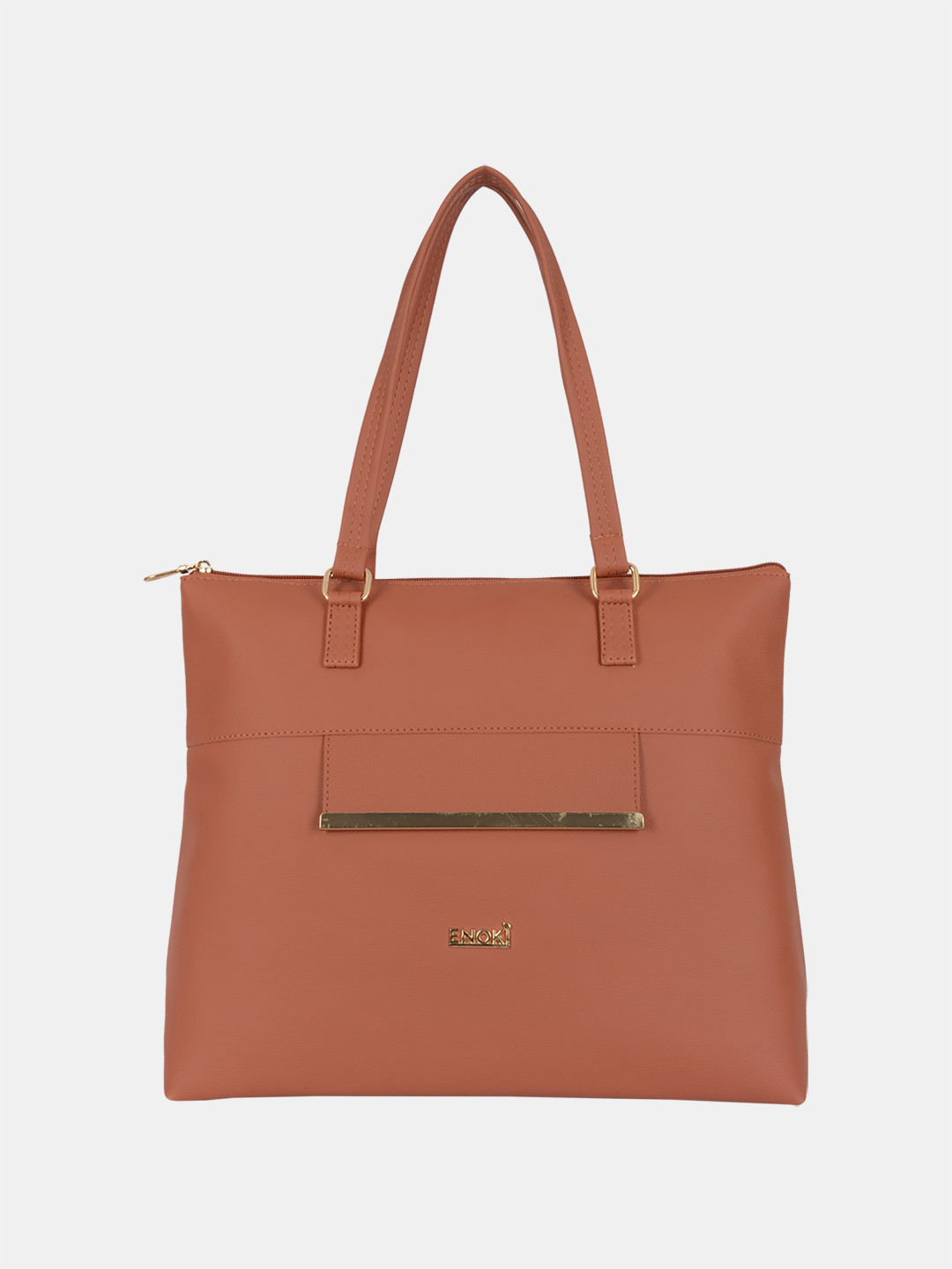 

ENOKI Women Tan Structured Shoulder Bag with Tasselled