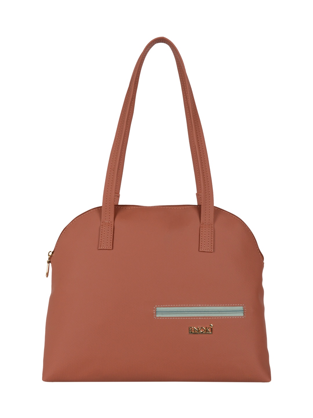 

ENOKI Women Tan Textured Swagger Shoulder Bag