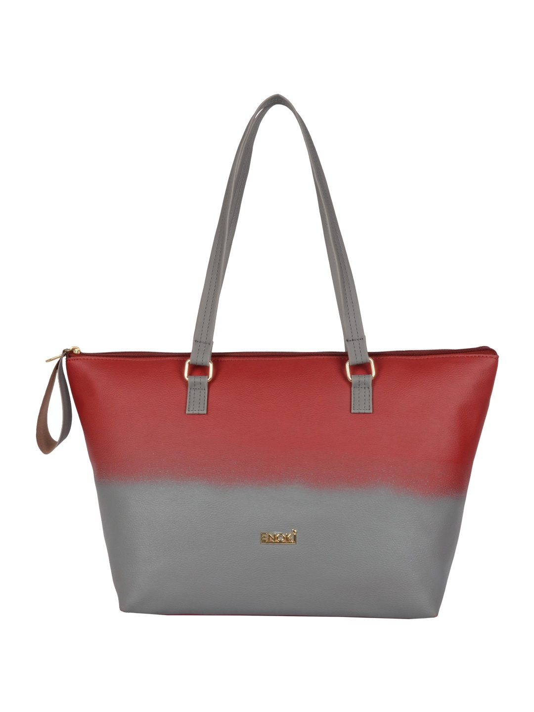 

ENOKI Women Red Colourblocked Shopper Shoulder Bag with Tasselled