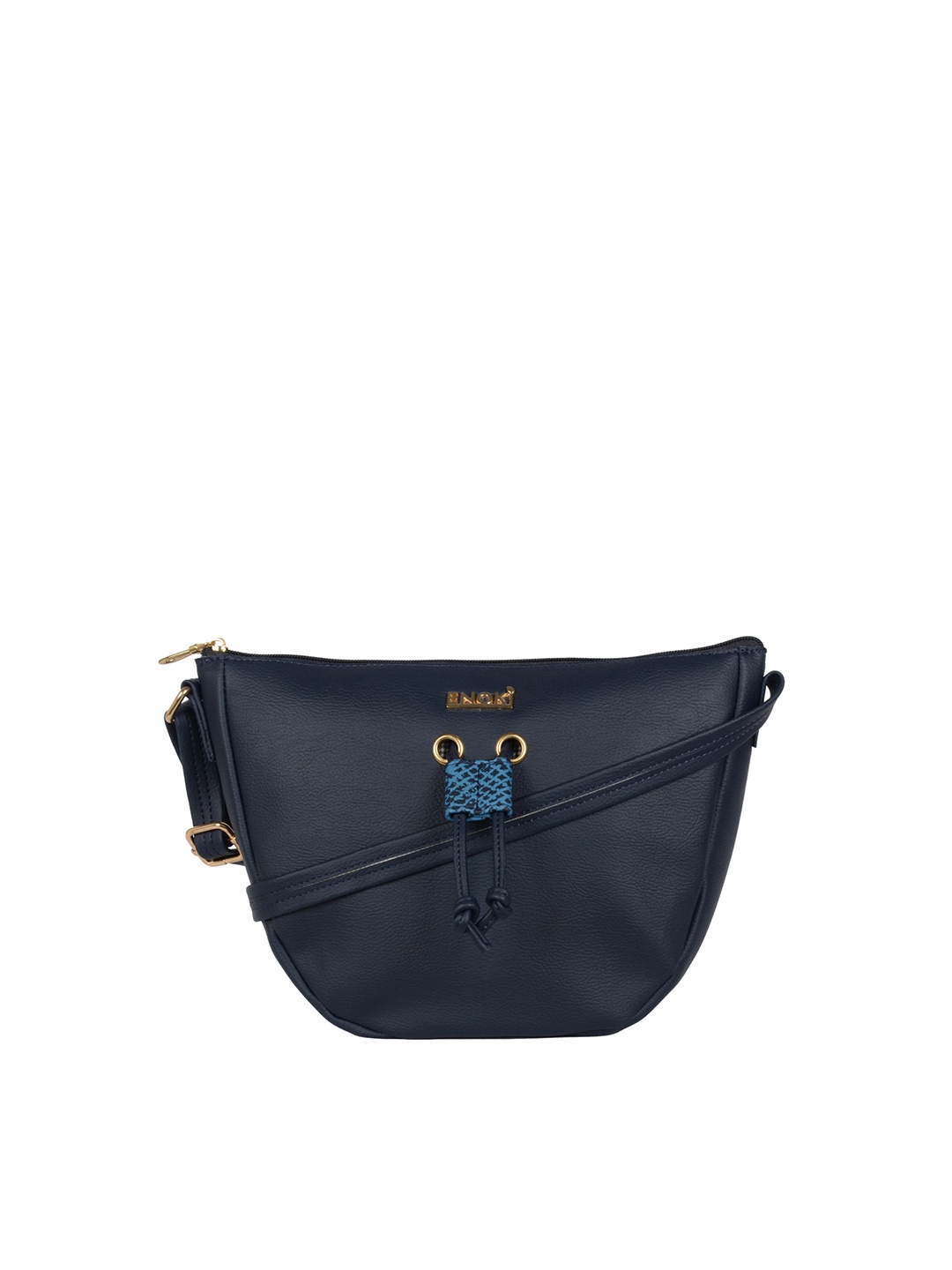 

ENOKI Women Blue Half Moon Sling Bag with Tasselled