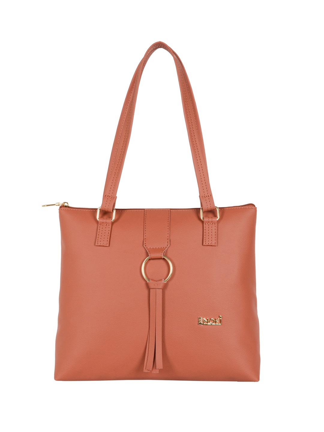 

ENOKI Women Tan Shopper Handheld Bag with Tasselled