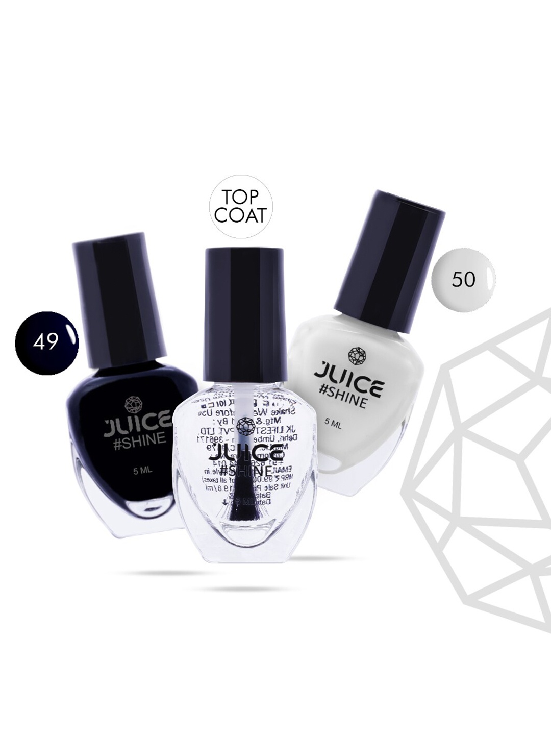 

JUICE Set Of 3 Nail Polish 15 ml Each-French Style, Multi