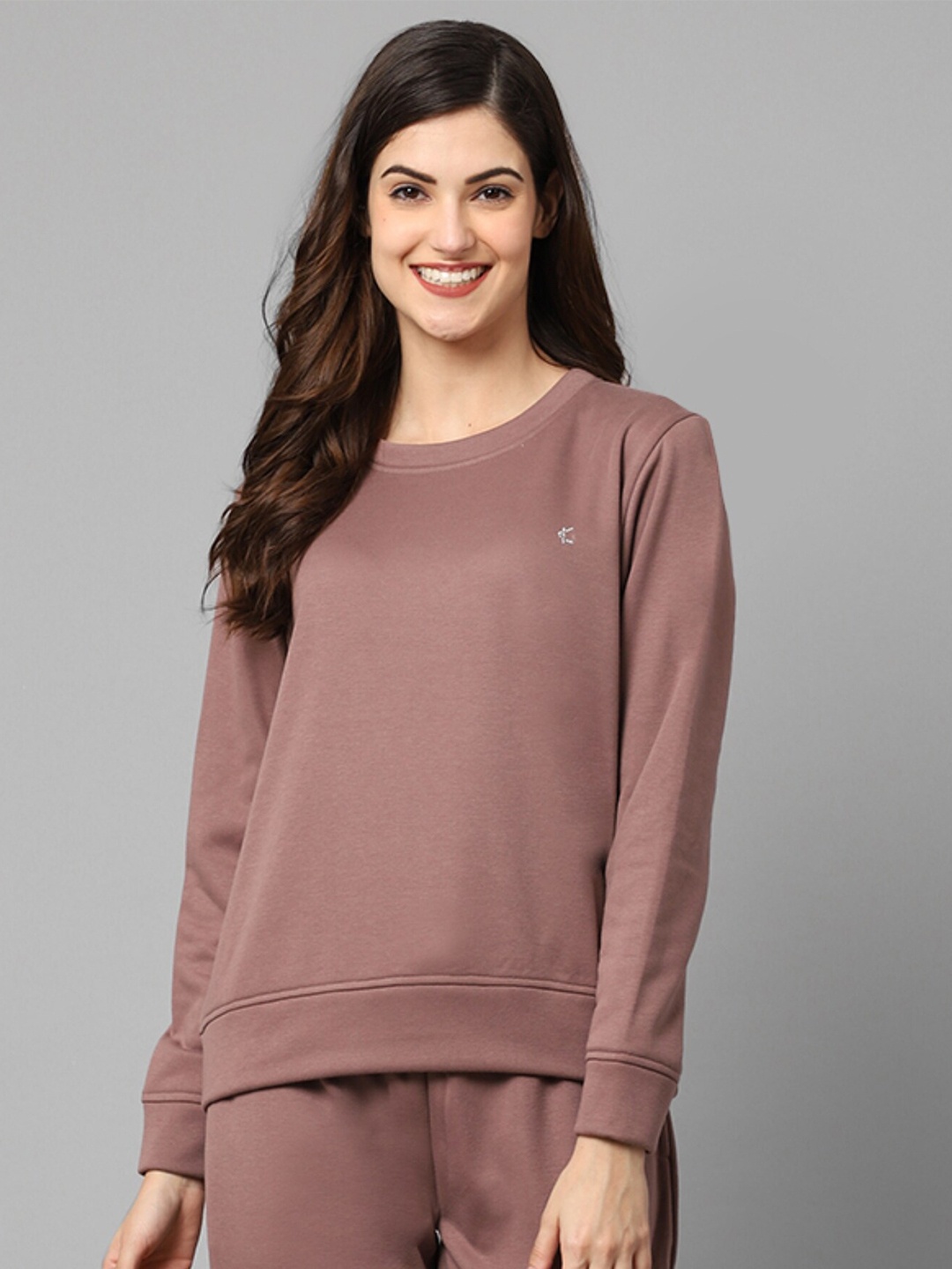 

Kanvin Women Camel Brown Cotton Sweatshirt