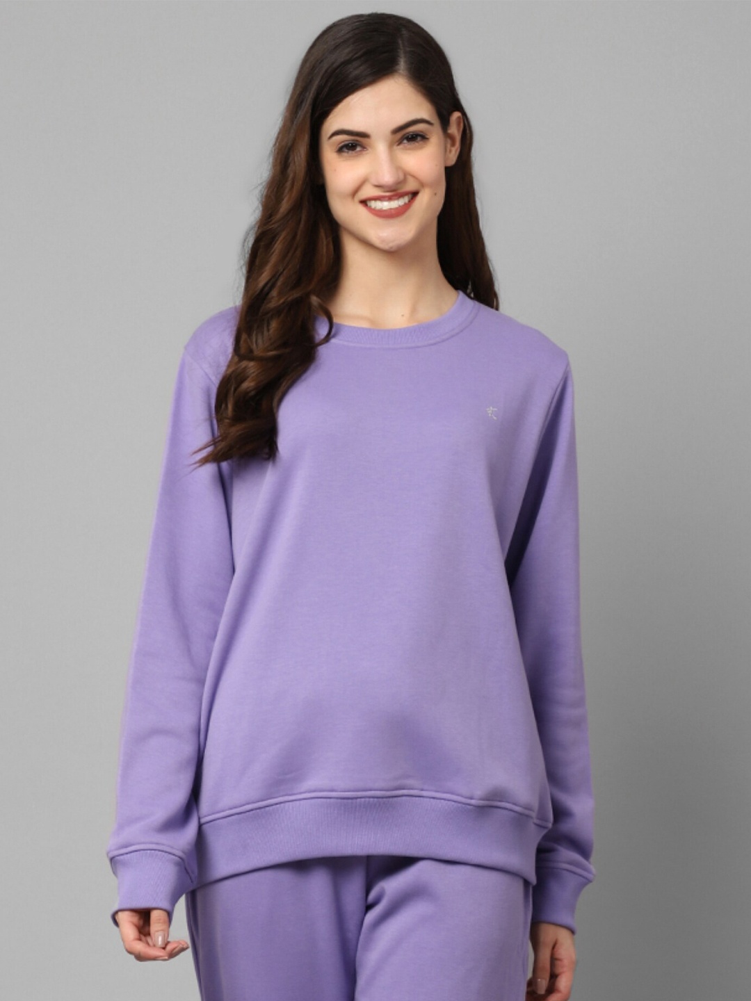 

Kanvin Women Violet Cotton Sweatshirt