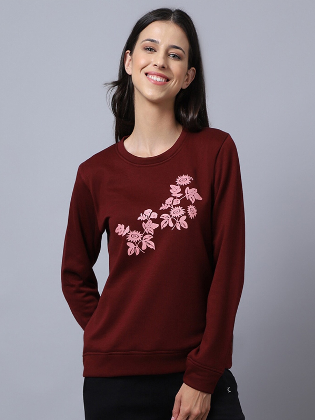 

Kanvin Women Brown Cotton Sweatshirt