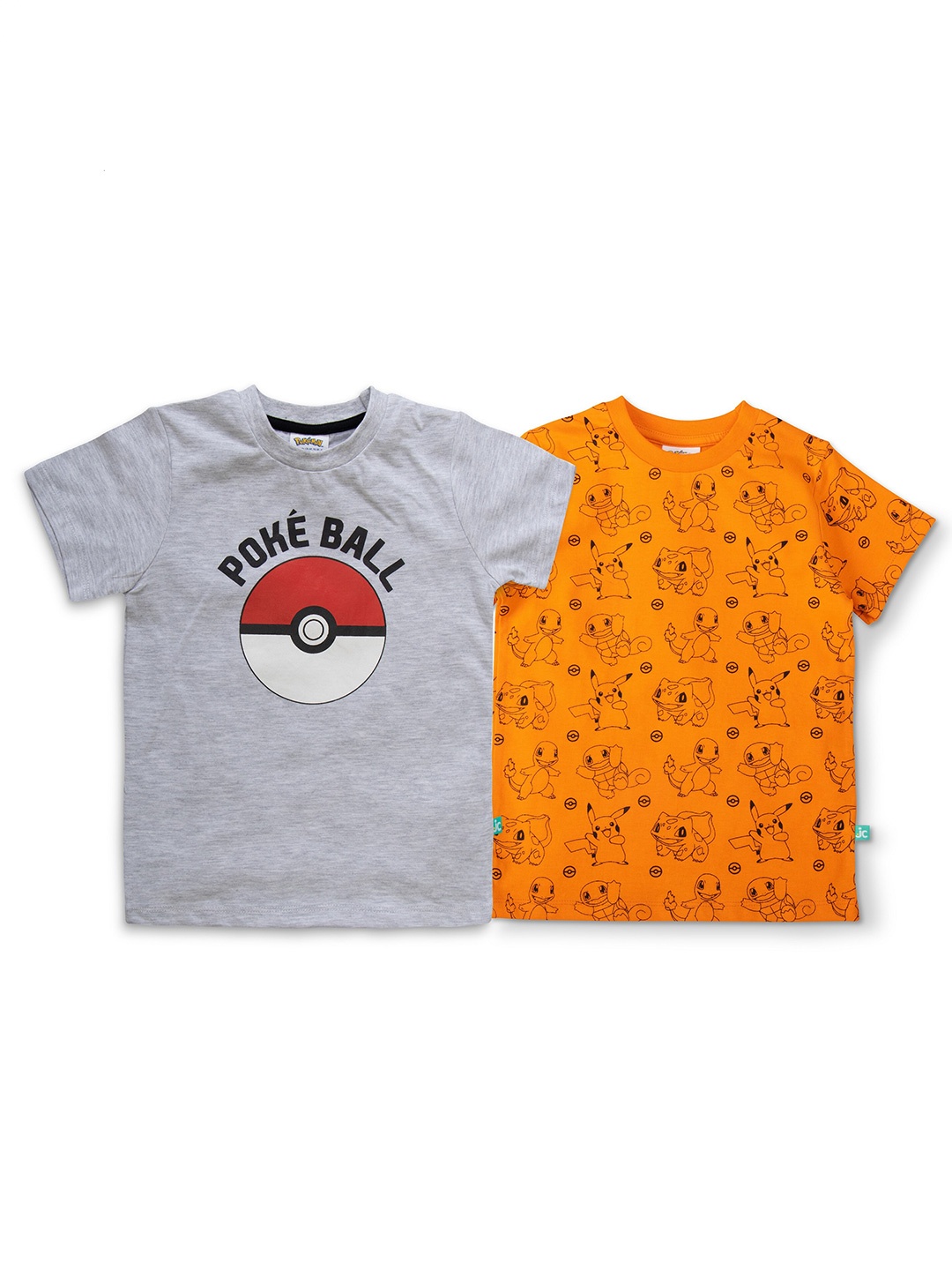 

JusCubs Boys Pack of 2 Pokemon Printed Cotton T-shirt, Grey