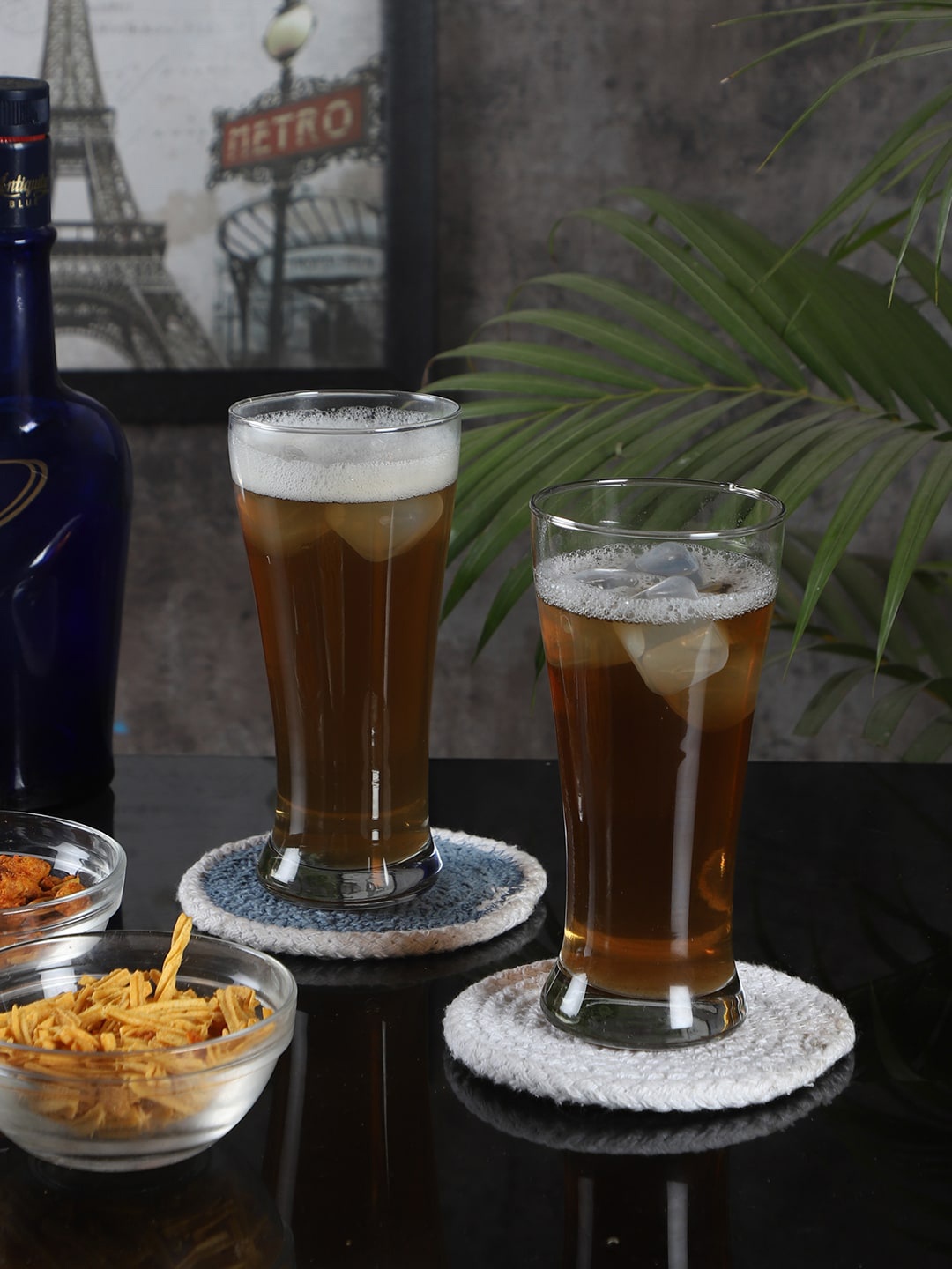 

ceradeco Transparent 6 Pieces Pilsner Cocktail Glass Set With Wooden Tray 450 Ml