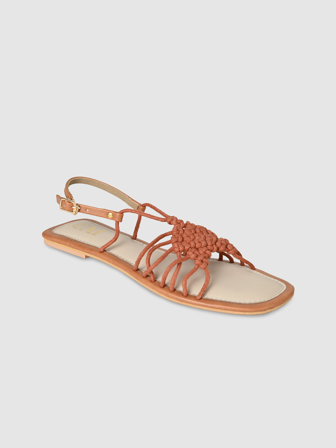 

CAI Women Orange Open Toe Flats