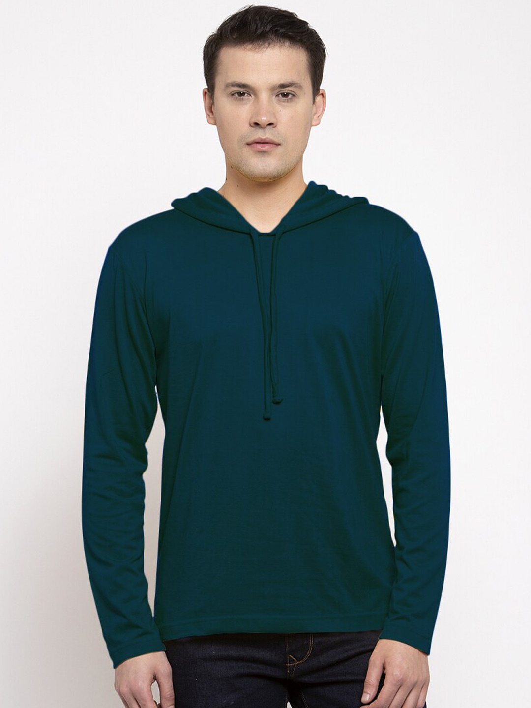 

Friskers Men Teal Pure Cotton T-shirt