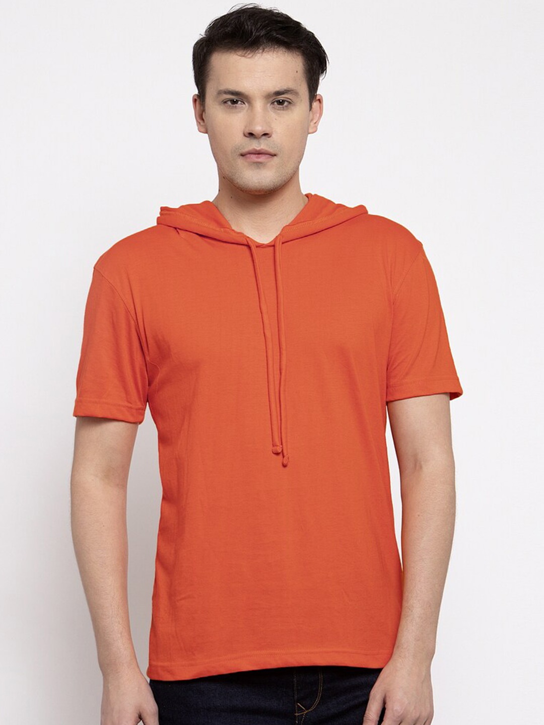 

Friskers Men Rust Pure Cotton T-shirt