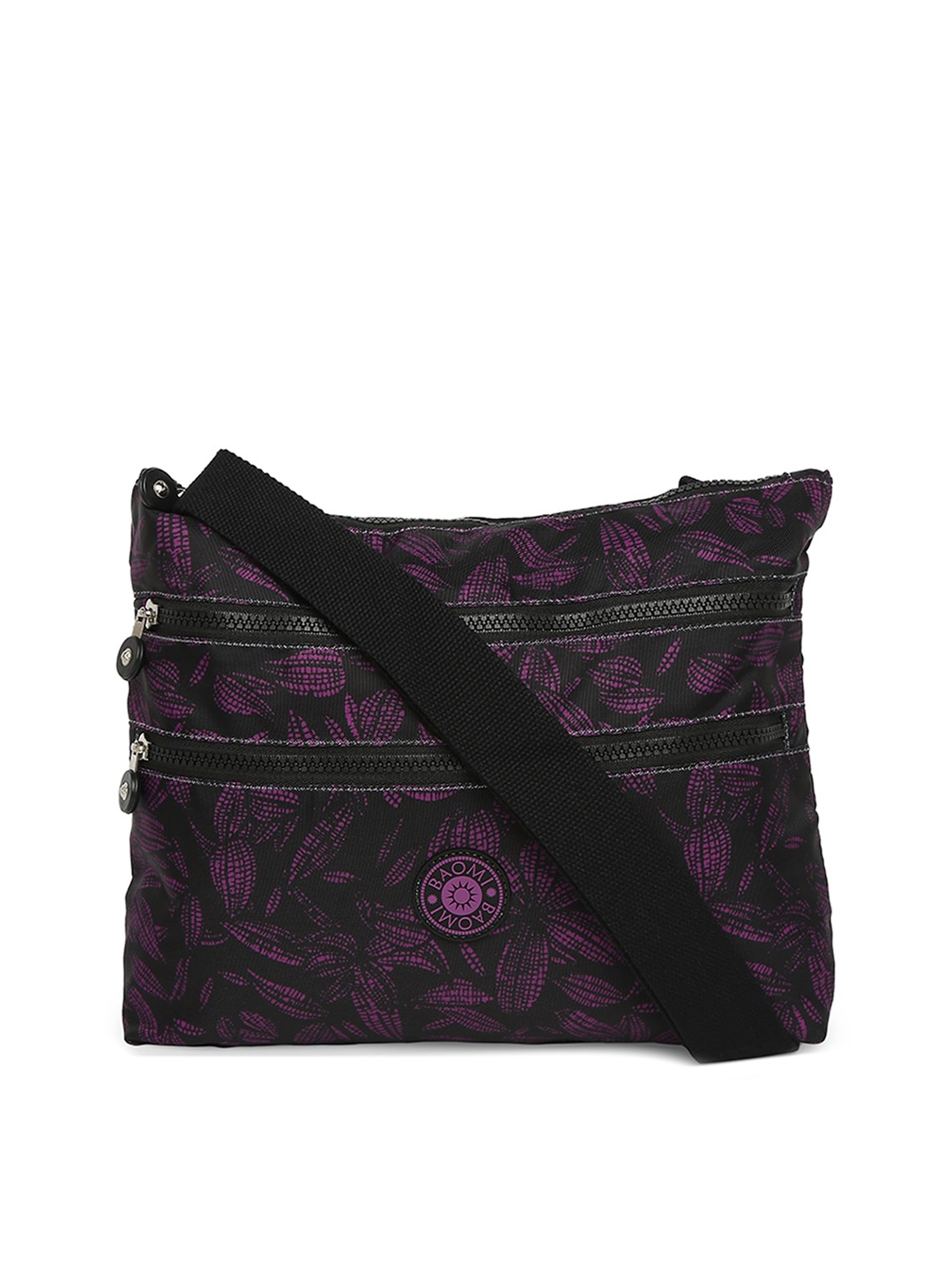 BAOMI Floral Printed Oversized Sling Bag Handbags, Black