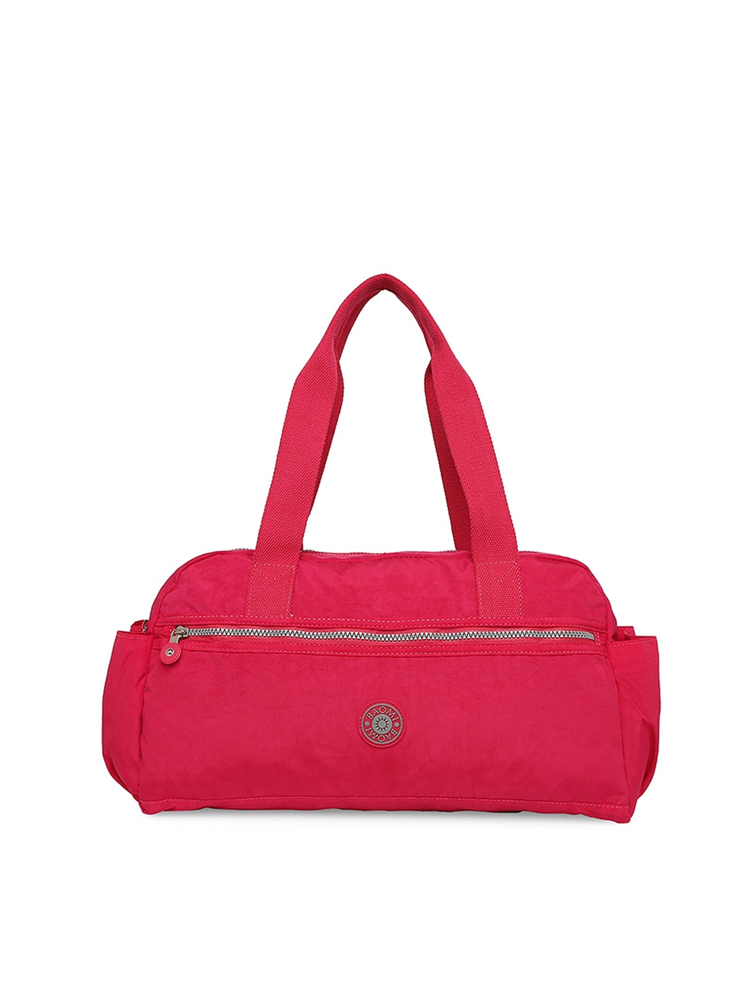 

BAOMI Red Shopper Shoulder Bag with Applique
