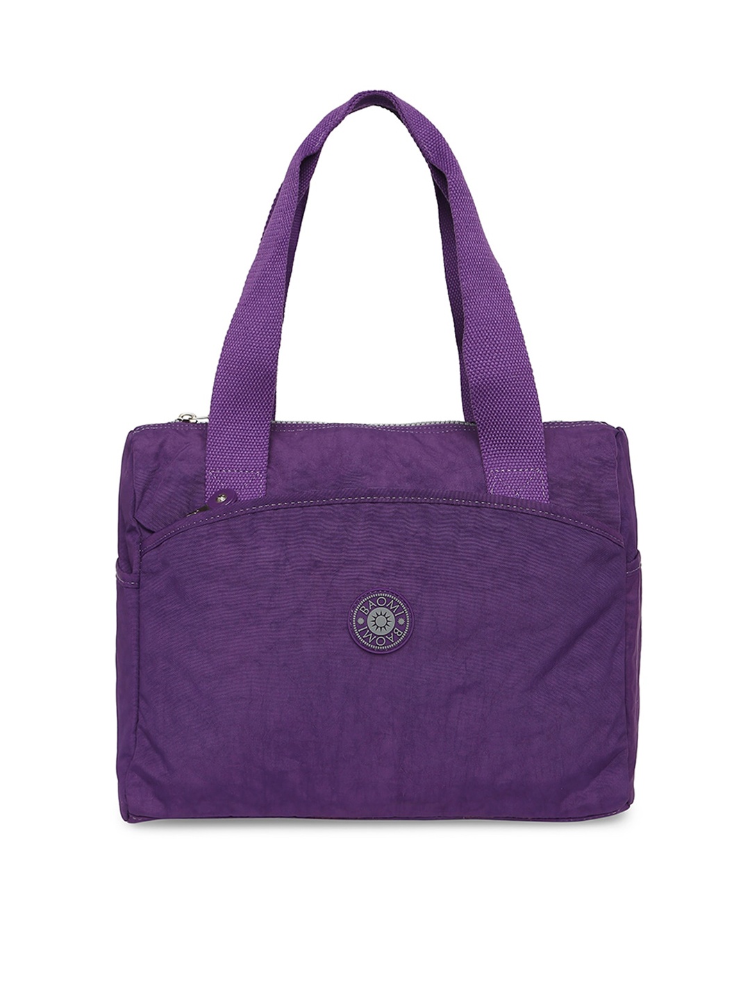 

BAOMI Purple Structured Shoulder Bag with Applique