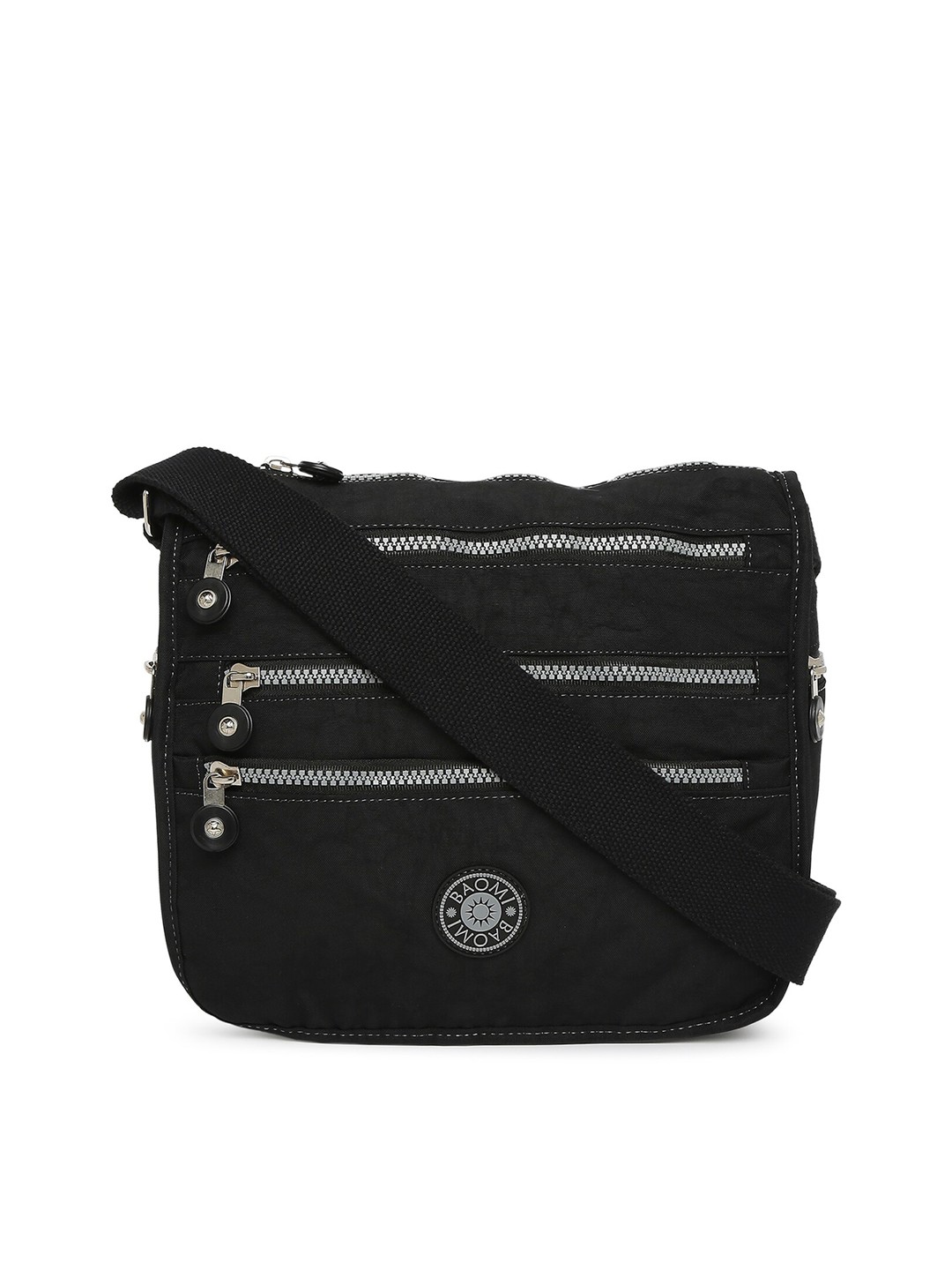 

BAOMI Black Structured Sling Bag