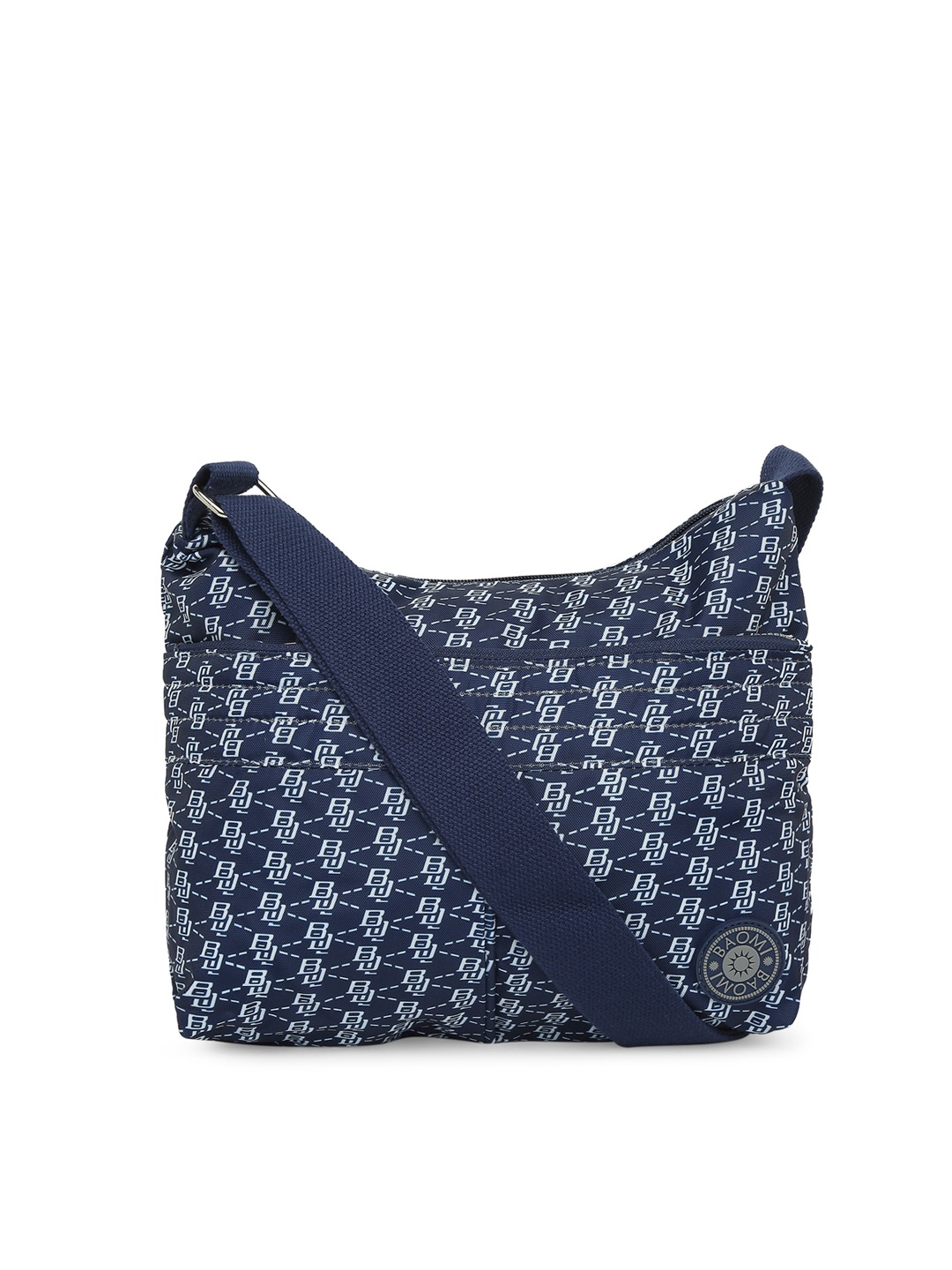 

BAOMI Blue Printed Oversized Half Moon Tote Bag