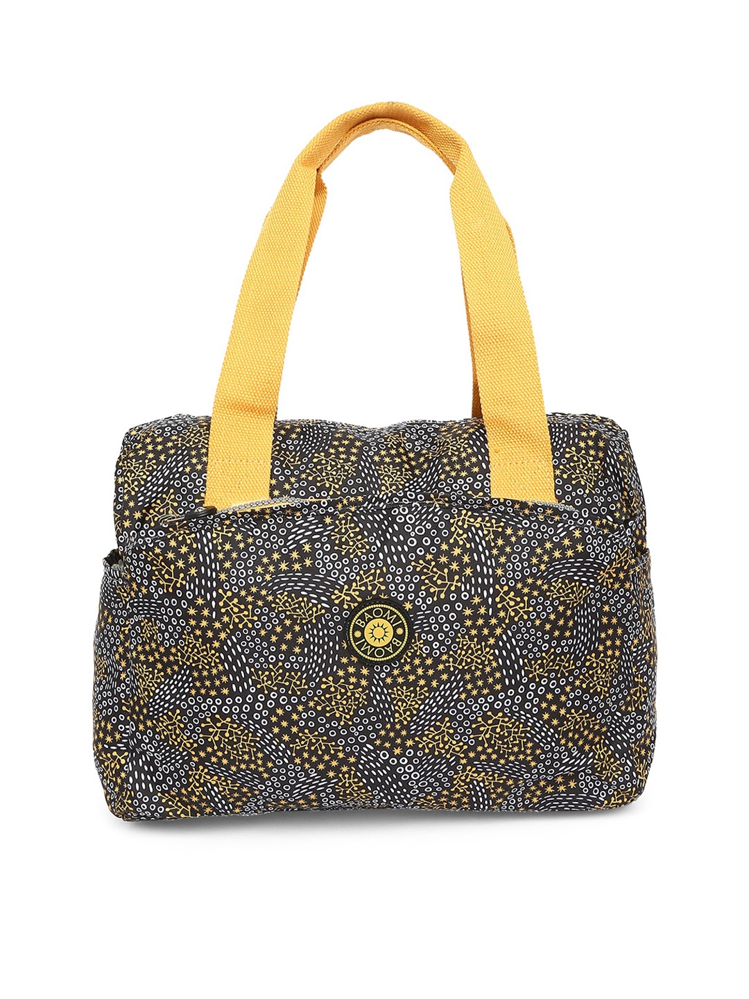 

BAOMI Black Printed Oversized Shopper Hobo Bag