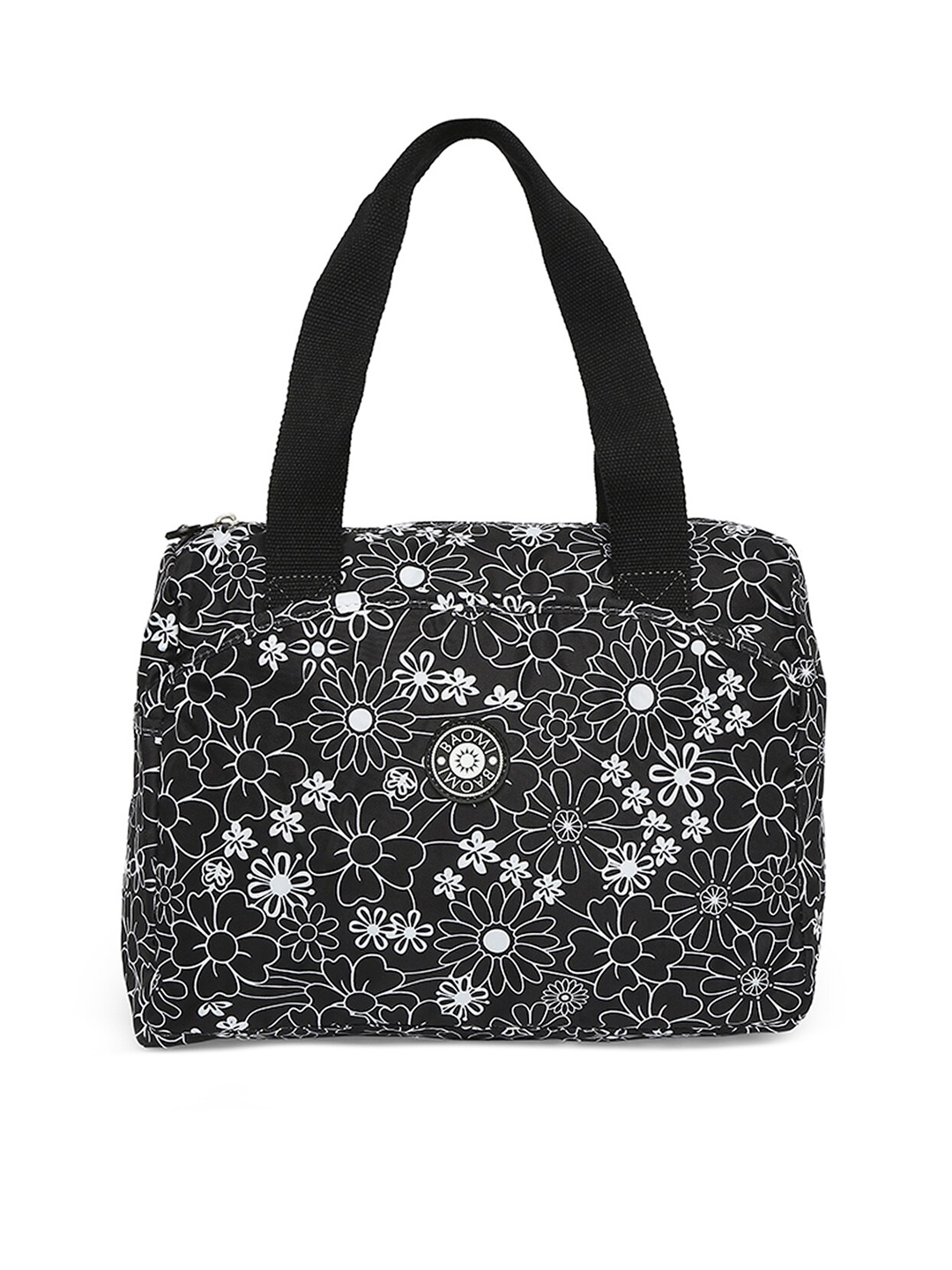 

BAOMI Floral Printed Shopper Tote Bag, Black
