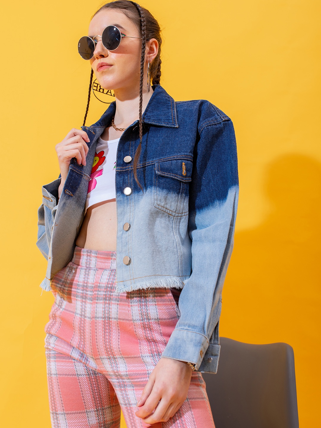 

Stylecast X Hersheinbox Women Ombre Denim Jacket, Blue