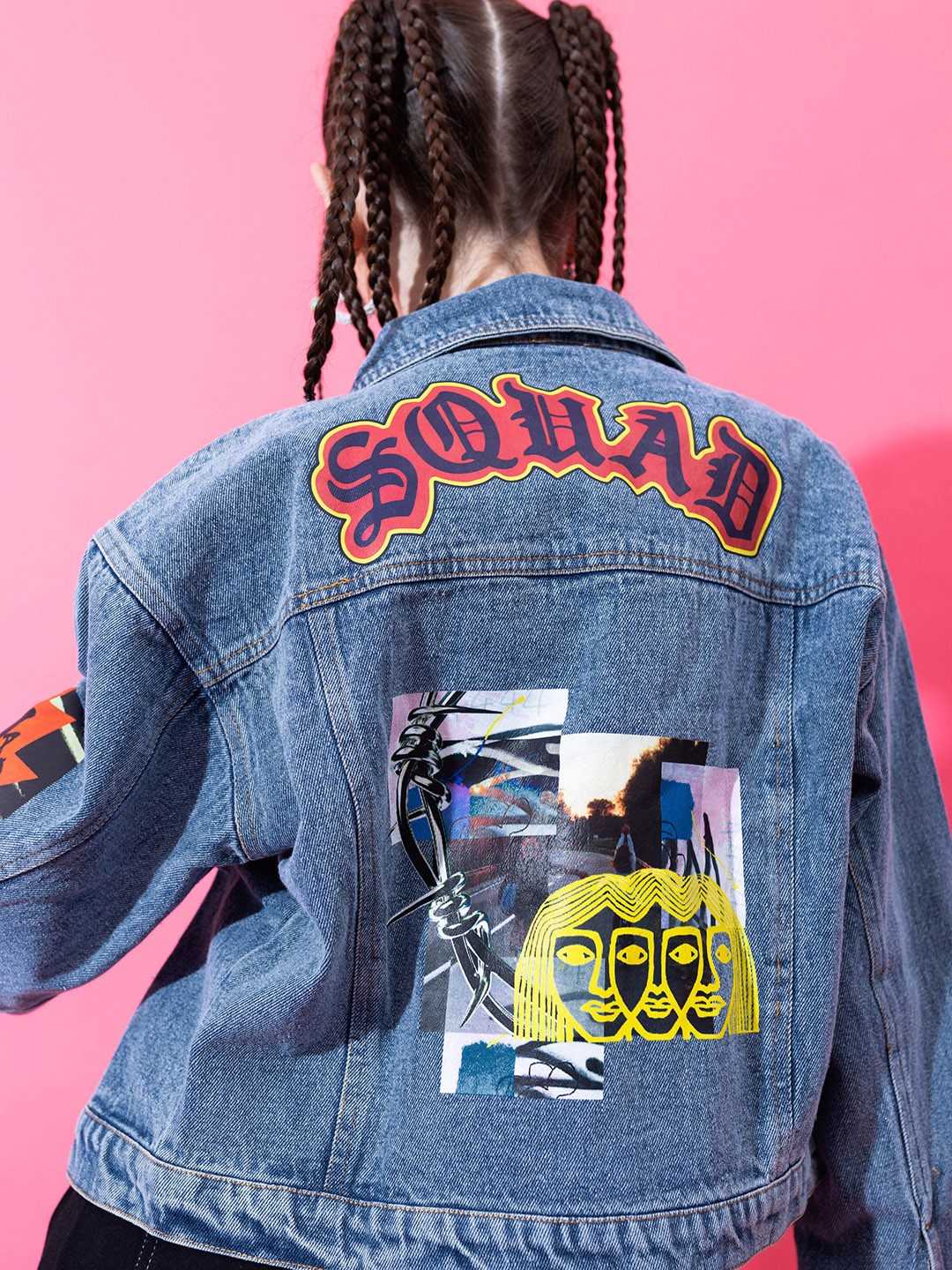 

Stylecast X Hersheinbox Women Graphic Printed Denim Jacket, Blue