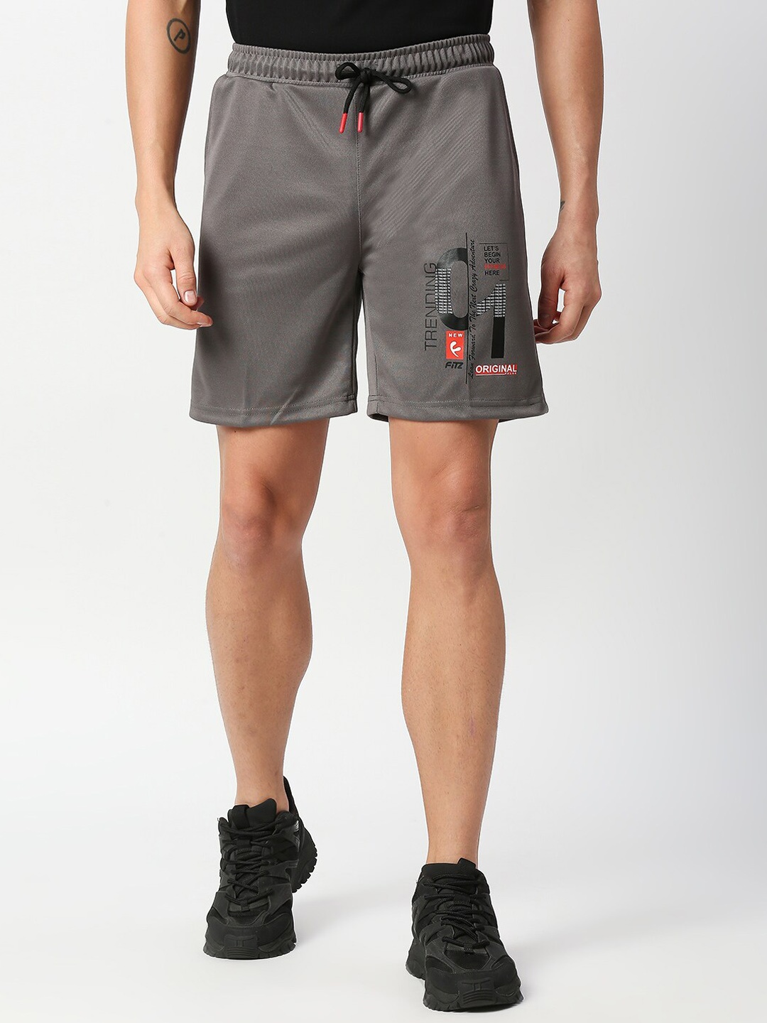 

FiTZ Men Grey Running Shorts