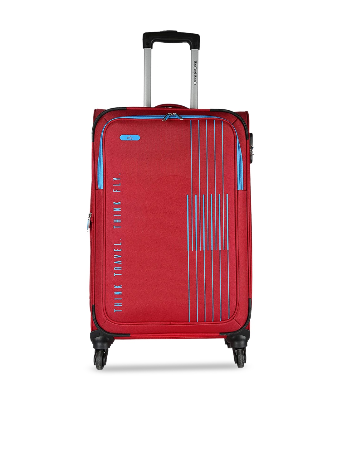 

fly Red & Blue Printed Soft-Sided Trolley Bag