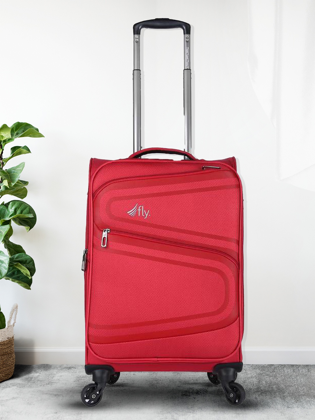 

fly Red Textured Trolley Suitcase