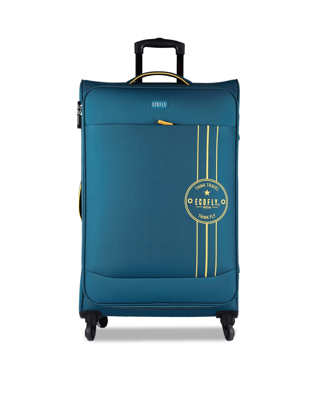 

fly Teal Blue Printed Soft-Sided Trolley Bag