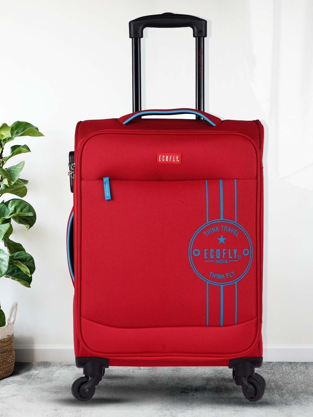 

fly Red Solid Small Suitcase Trolley Bag 58 CM