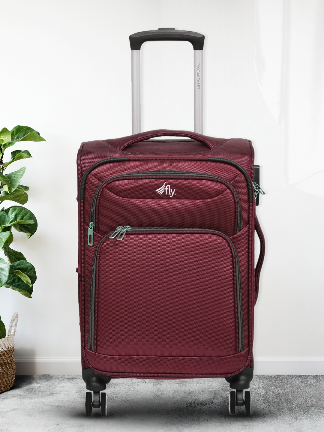 

fly Red Solid Hard-Sided Small Trolley Suitcase