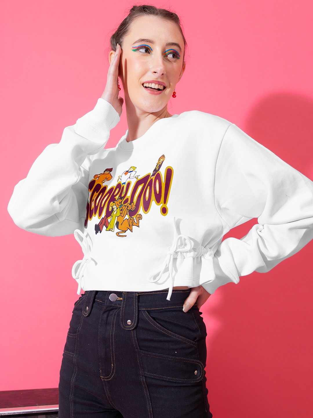 

Stylecast X Hersheinbox Women Snowy White Scooby Doo Cotton Crop Sweatshirt